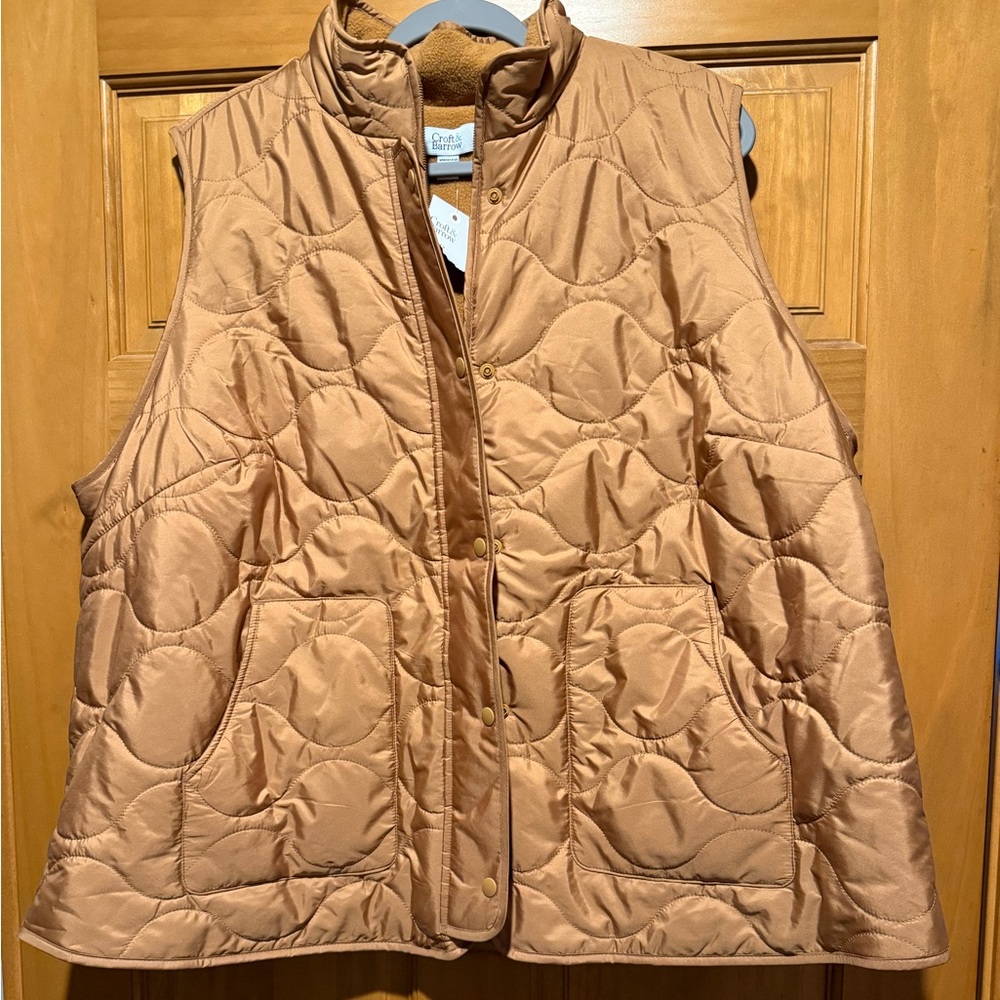 Croft & Barrow Quilted Brown Vest